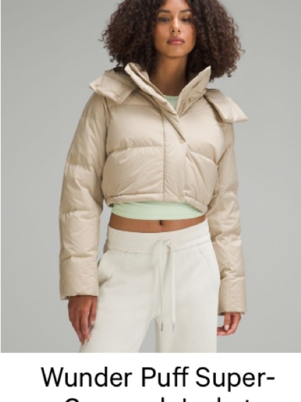 lululemon athletica Wunder Puff Cropped Puffer Jacket in Beige